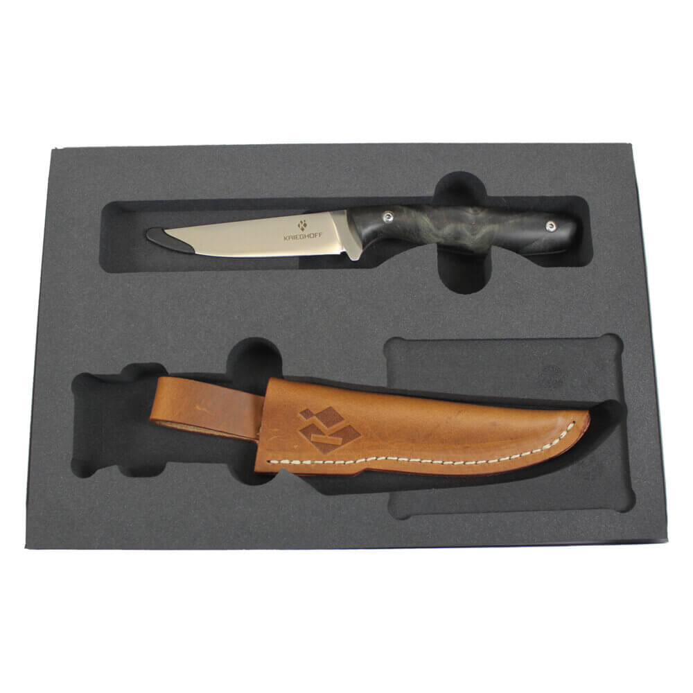 Krieghoff “Merlin” Hunting Knife by Otter, Stabilized Black Oak Handle