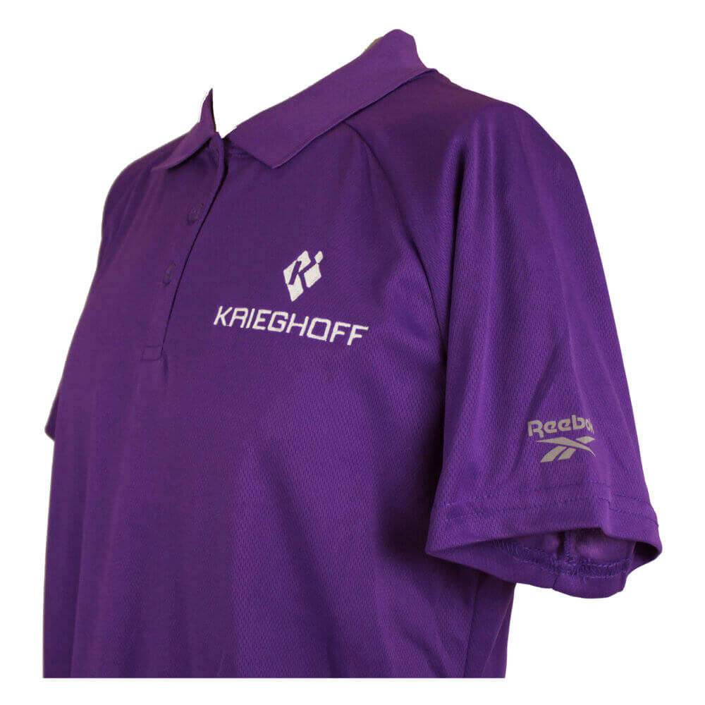 Krieghoff Ladies’ Performance Polo Shirt by Reebok, Purple – Medium Only