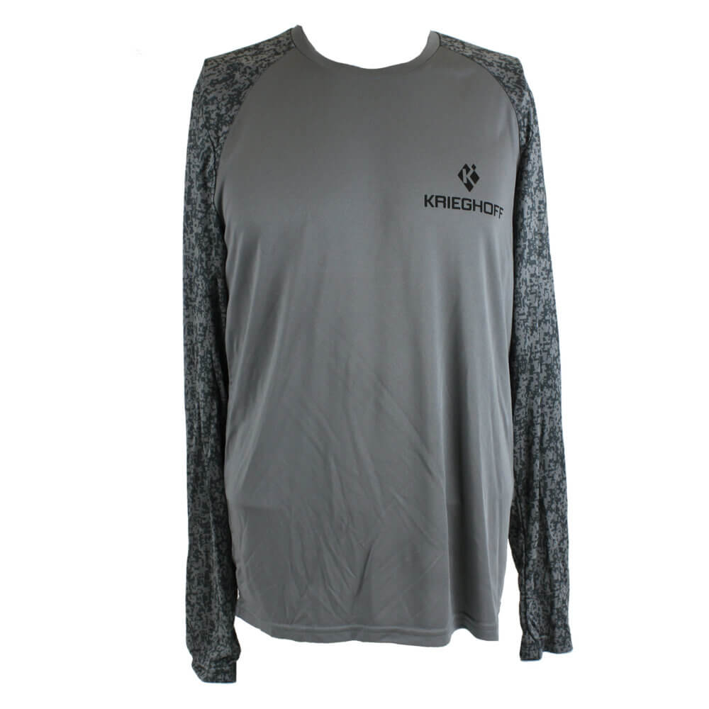 Krieghoff Long Sleeve Performance T-Shirt, Grey/Digital Camo