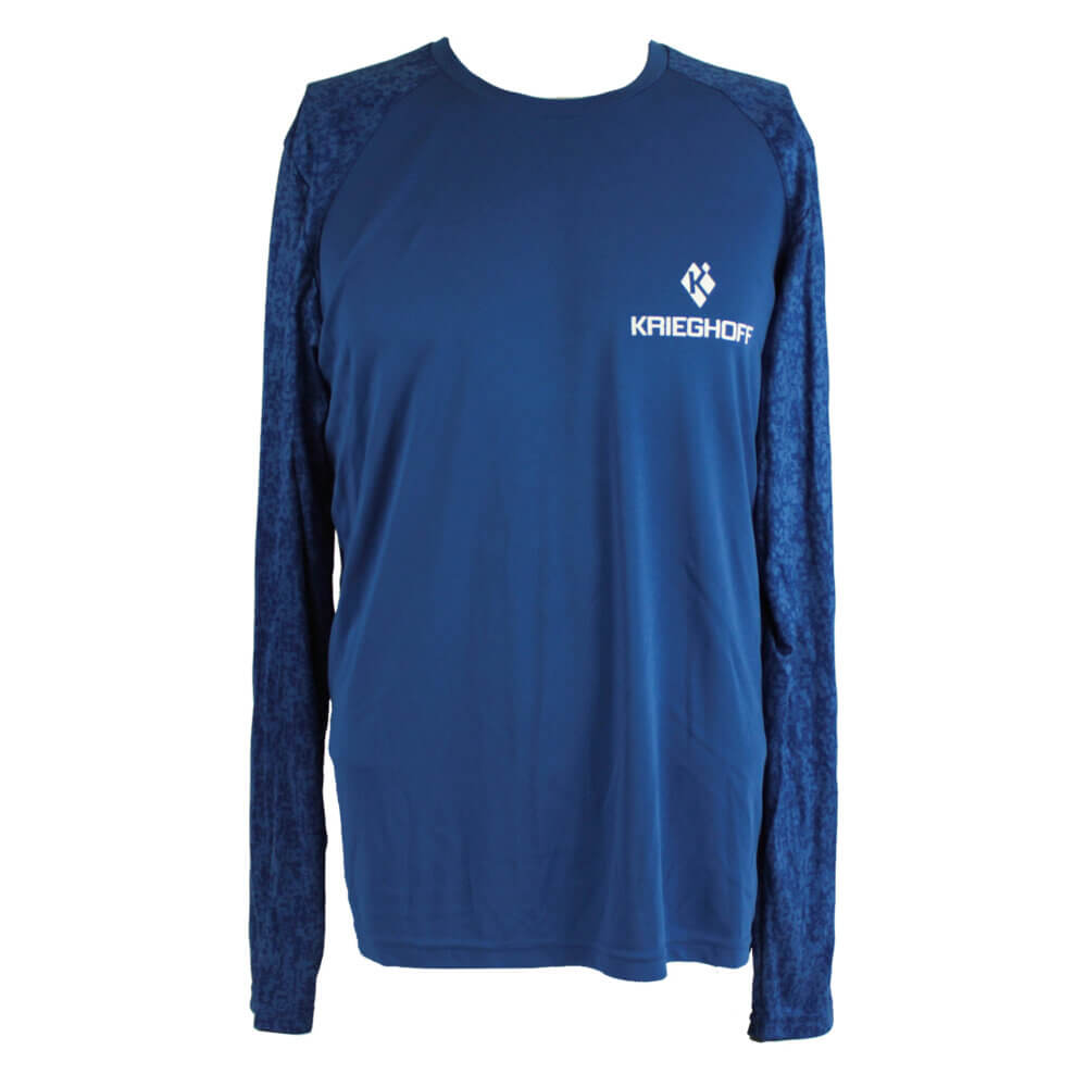 Krieghoff Long Sleeve Performance T-Shirt, Royal Blue/Digital Camo